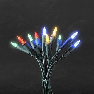 Konstsmide LED Minilichterkette, 20 bunte Dioden, 230V, Innen, grünes Kabel