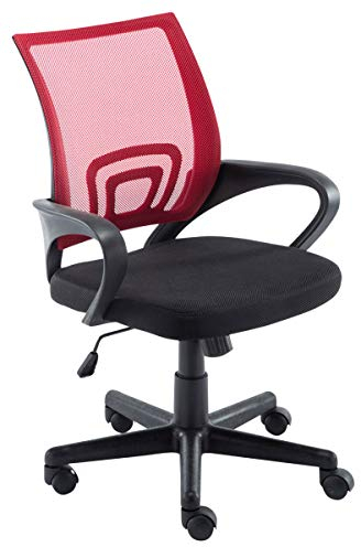CLP Bürostuhl Genius I Höhenverstellbarer Schreibtischstuhl Mit Netz-Bezug, Farbe:rot