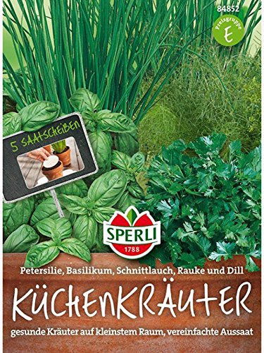 Küchenkräuter-Kombination, 5 Saatscheiben