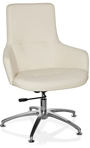 hjh OFFICE 670580 Lounge-Sessel Shake 300 Kunstleder Weiß moderner Sessel, Clubsessel, Cocktailsessel, höhenverstellbar