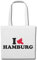 Reifen-Markt Tasche Umhängetasche I LOVE HAMBURG - ALSTER - REEPERBAHN - FREIHAFEN - FISCHMARKT Einkaufstasche Schulbeutel Turnbeutel in Weiß