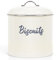 Ehc Round Biscuit Cookie Tin Cream,Kitchen Food Barrel Storage Box, Airtight Lids Easy to Open - Storage Tin for Biscuit, Cookies Jars, 3 Litres