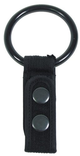 Taschenlampenhalter mit Ringund Nylonclip, schwarz