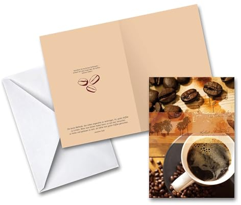 Bull & Bear Karte Kaffee, Geburtstagskarte mit Umschlag, Grußkarte mit Kaffeeduft zum Rubbeln, ausgefallene Glückwunschkarte zum Geburtstag und Jubiläum