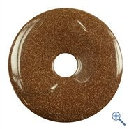 Goldfluss braun (synth. Glas) 40 mm runder Donut Kettenanhnger Anhnger Amulett echter Edelstein Kette Schmuck Geschenk Feng Shui Reichtum Liebe A++Qualitt