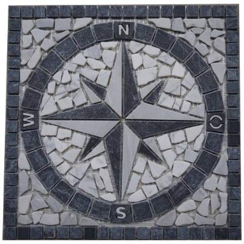 Marmor Rosone 30x30 cm Kompass Windrose Naturstein Mosaik Einleger Fliesen 025