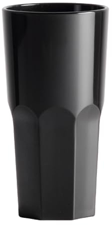 AIOS Black Plastic Octagon Shaped Tumblers. Set of 6. Virtually Unbreakable. Holds 300ml / 10.6oz to Rim. Ideal for All Occasions Inside or Out Dishwasher Safe