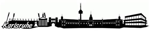 Samunshi® Karlsruhe Skyline Aufkleber Sticker Autoaufkleber City Gedruckt - 20x3,5cm schwarz