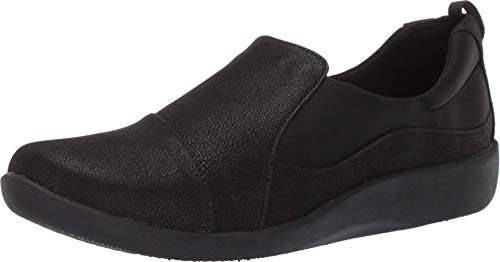 Clarks Cloudsteppers Sillian Paz - Mocasines sin Cordones para Mujer, Negro -, 9.5 Wide