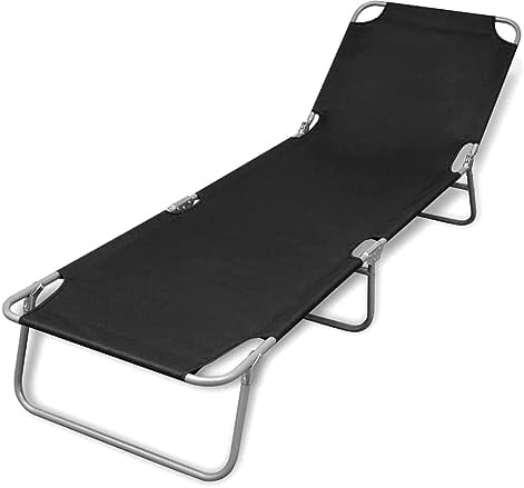 vidaXL Klappbare Sonnenliege mit Einstellbarer Rückenlehne schwarz