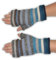 Invisible World Damen 100% Alpaka fingerlose Handschuhe – ideale Halbfinger Winter Strickhandschuhe – Blau