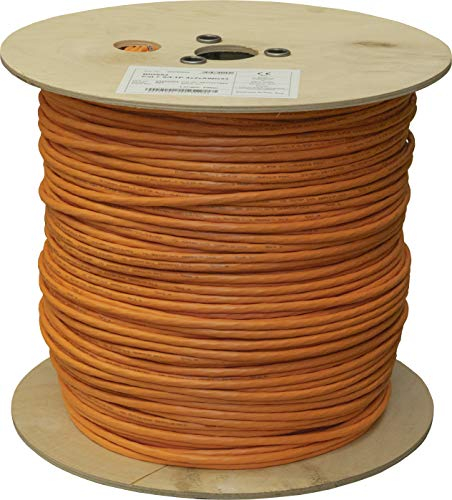 BIGtec CAT 7 Netzwerkkabel Verlegekabel LAN Kabel 500m CAT7 PiMF halogenfrei Zertifiziert GHMT BauPVO Eca POE orange Netzwerk Installationskabel Datenkabel