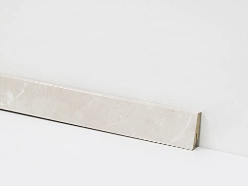 Equipped 58mm Sockelleiste JANGAL 2911-L Botticino light Glanz, MDF Fußleiste Randleiste