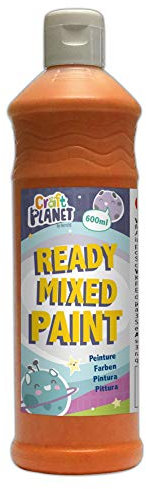 Craft Planet Ready Mix Paint 600ml Orange, Art & Craft Supplies, Painting, Washable Paint, Art & Crafts Set Supplies, Non-Toxic, Safe, Poster Making, Cards, Water Soluble, Create Baby First Handprints