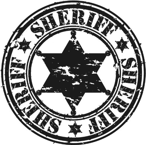 Sheriff Star Grunge Stamp Hochwertigen Auto-Autoaufkleber 12 x 12 cm