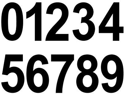 GreenIT 20 Stück 5cm schwarz Ziffer Ziffern Zahl Zahlen Nummer Hausnummer Aufkleber die Cut Tattoo Deko Folie