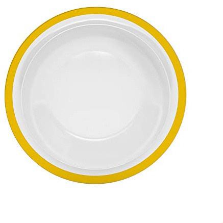 ORNAMIN Suppenteller M505 Klassikstil – Tiefer Teller 400 ml / 22 cm – Porzellan-Optik, Bruchfest & Leicht – BPA-frei – Ideal für Kantine, Camping & Zuhause – Made in Germany