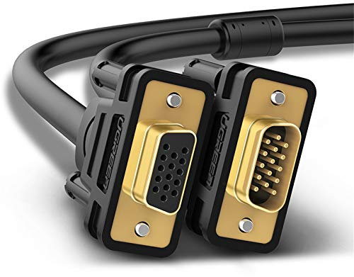 UGREEN Cable VGA Macho Hembra 1080P, Cable VGA Alargador Coaxial de Vídeo VGA SVGA HD15 con Conectores Dorados para PC, Portátiles, HDTV, Proyectores, Monitores, Tarjetas Gráficas y Otros, 2M