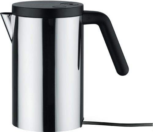 Alessi WA09/80 UK Hot.it Bollitore Elettrico, Acciaio Inossidabile 18/10/Resina Termoplastica, Nero