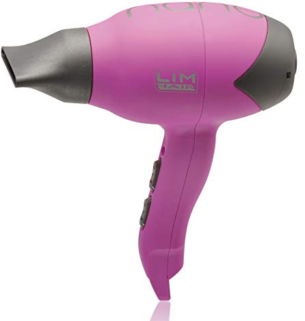Secador de cabello LIM HAIR nano 2900. Made in SPAIN. Ultracompacto de 15cm. Extra vida en uso intensivo profesional. Sistema 2en1 para adaptar difusores universales y convertirlo en un secador normal. (FUCSIA)