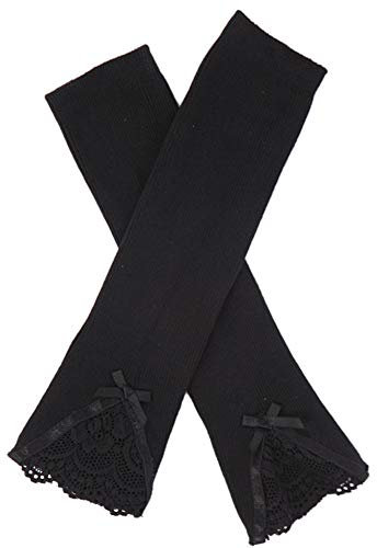 1pair Manicotti Lunghi Guanti Neri Donne Elastico Maniche Lunghe Guanti Senza Dita Per La Ragazza Delle Donne