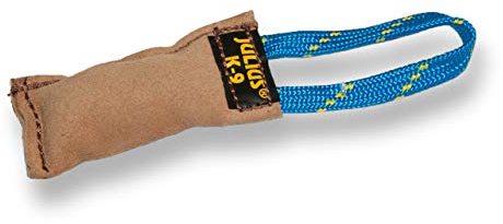 Julius-K9, 18510, Beisswurst, Leder 10 cm x 2,5 cm, aussen genäht, eine Handschlaufe