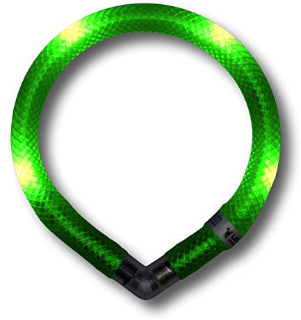 LEUCHTIE® Mini Leuchthalsband Hund batteriebetrieben, wasserdichtes LED Halsband, Leuchtband für Hunde 50 h Leuchtdauer, enorm hell für kleine Hunde, neongrün Größe 30