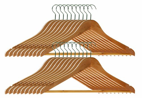 Premier Housewares Wooden Clothes Hangers, Set of 20, Wooden Wardrobe Hangers, Clothes Storage, Long Lasting