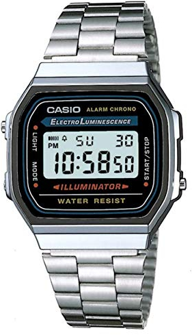 Casio Reloj cab.Digital Acero Unisex Digital Quartz Watch with Stainless Steel Bracelet A168WA-1YES