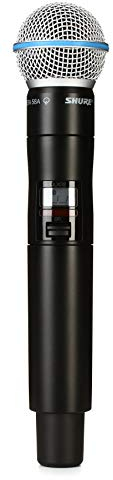 Shure QLXD2/B58 Handheld Transmitter with BETA 58A Vocal Mic Capsule - for use with QLX-D Digital Wireless Microphone Systems, Receiver Sold Separately | H50 Band (QLXD2/B58=-H50)