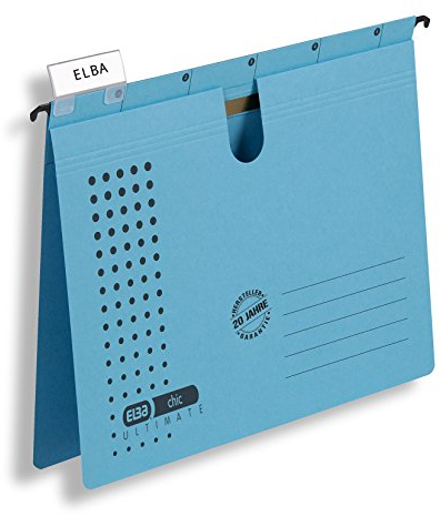 ELBA Hängehefter chic für A4, aus Karton, blau, 25er Pack