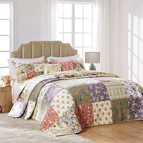 Greenland Home Blooming Prairie 100% Baumwolle Patchwork Tagesdecke Set