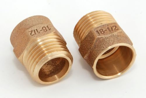 2x Rotguss Red Nippel i/a 18mm - 1/2' / 4243g Rotgussfitting red brass gunmetal