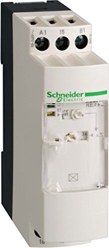 Schneider electric re7tl11bu relais temporisé temporisateur de retard connexion, plage de 0.05 – 1 s, 78 mm hauteur, 22.5 mm largeur, 80 mm profondeur, 8 A Intensité thermique, 240 V