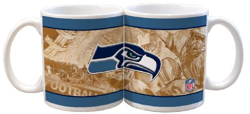 The Memory Company NFL Seattle Seahawks Kaffeebecher, 325 ml, Weiß, 2 Stück