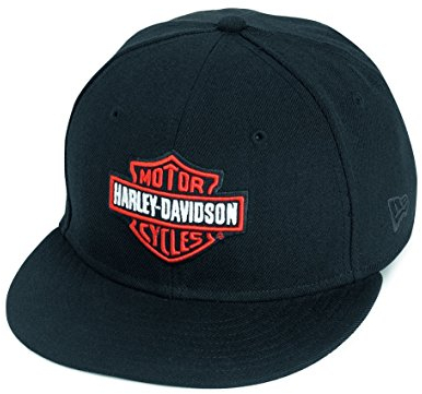 Harley-Davidson Cap Bar & Shield Schwarz/Orange, L