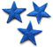 Blue Star Patches > Pack of 3 > Embroidered > Iron-on > 1 (25mm) Hand Finished