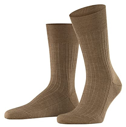 FALKE Herren Socken Bristol Pure M So Wolle einfarbig 1 Paar, Braun Nutmeg Melange 5410, 45-46