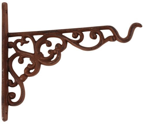 Esschert Design Wandhaken, Blumenhaken für Blumenampel, Hängekörbe, Größe S, ca. 21 cm x 2,4 cm x 19 cm