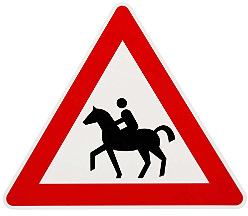 Original Verkehrszeichen Nr. 101-13 Achtung Reiter 630 mm SL Hinweisschild Verkehrsschild RAL Schild Gefahrenzeichen Warnschild Straßenschild StVO