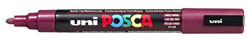 Uni Posca Marker PC-5M Paint Glass Pen Fine Bullet Tip 2.5mm Red Wine