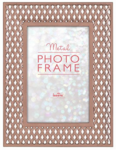 Innova Editions Lattice Rose Gold Metal 13x18cm/7x5 Frame, Pink, 7x5