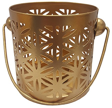 Teelichthalter große Laterne mit Blume des Lebens