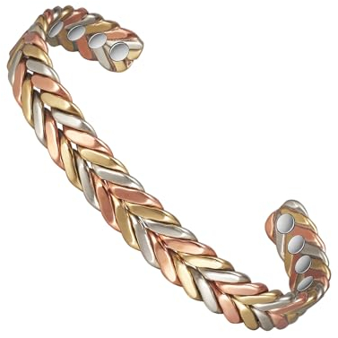 YINOX Magnetische Kupfer Armreif für Arthritis für Frauen Männer mit 8 Magneten Manschette Kupfer Armband Damen Schmuck 6,5 Zoll