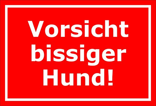 Melis-Folienwerkstatt Schild Achtung Freilaufender Hund Warnschild Hinweisschild Vorsicht bissiger Hund – 15x20cm, 30x20cm und 45x30cm – Bohrlöcher - Aufkleber Hartschaum Aluverbund -S00038D