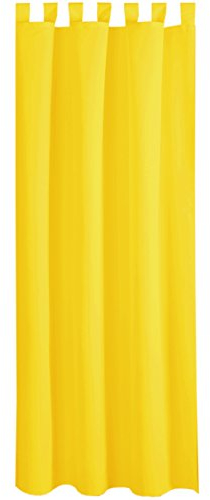 Bestlivings Blickdichte (Gelb) Gardine mit Schlaufen in 140x245 cm (BxL), Vorhang Dekoschal als Sichtschutz