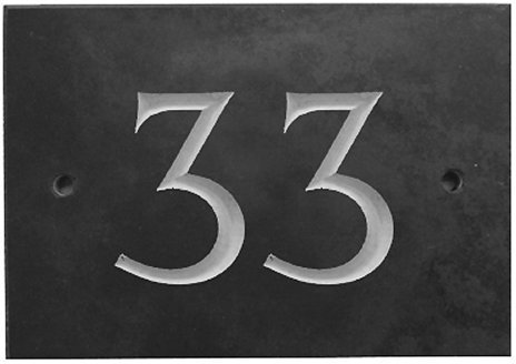 The House Nameplate Company Slate House Number, Charcoal Grey,Number 33