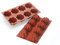 Silikomart | SF154 Silikonform für CHARLOTTE Monoportionen, antihaftbeschichtet, 8 Kavitäten, Packung mit 1 Kuchenform, Ø 70 h 41 mm Volumen 8 x 102 ml Tot. 816 ml