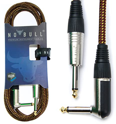 Premium Braided Guitar Cable: 3m / 10ft Mono 1/4 inch Jack Lead for Bass, Electric, Keyboard, Amp etc.