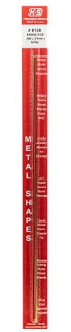 K&S 8159 Round Brass Rod, 0.020 OD x 12 Long, 5 Pieces, Made in The USA